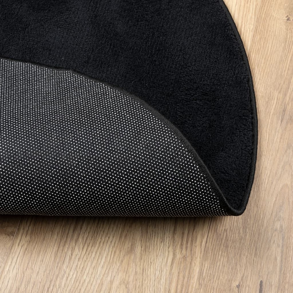 vidaXL Rug OVIEDO Short Pile Black Ø 120 cm 5