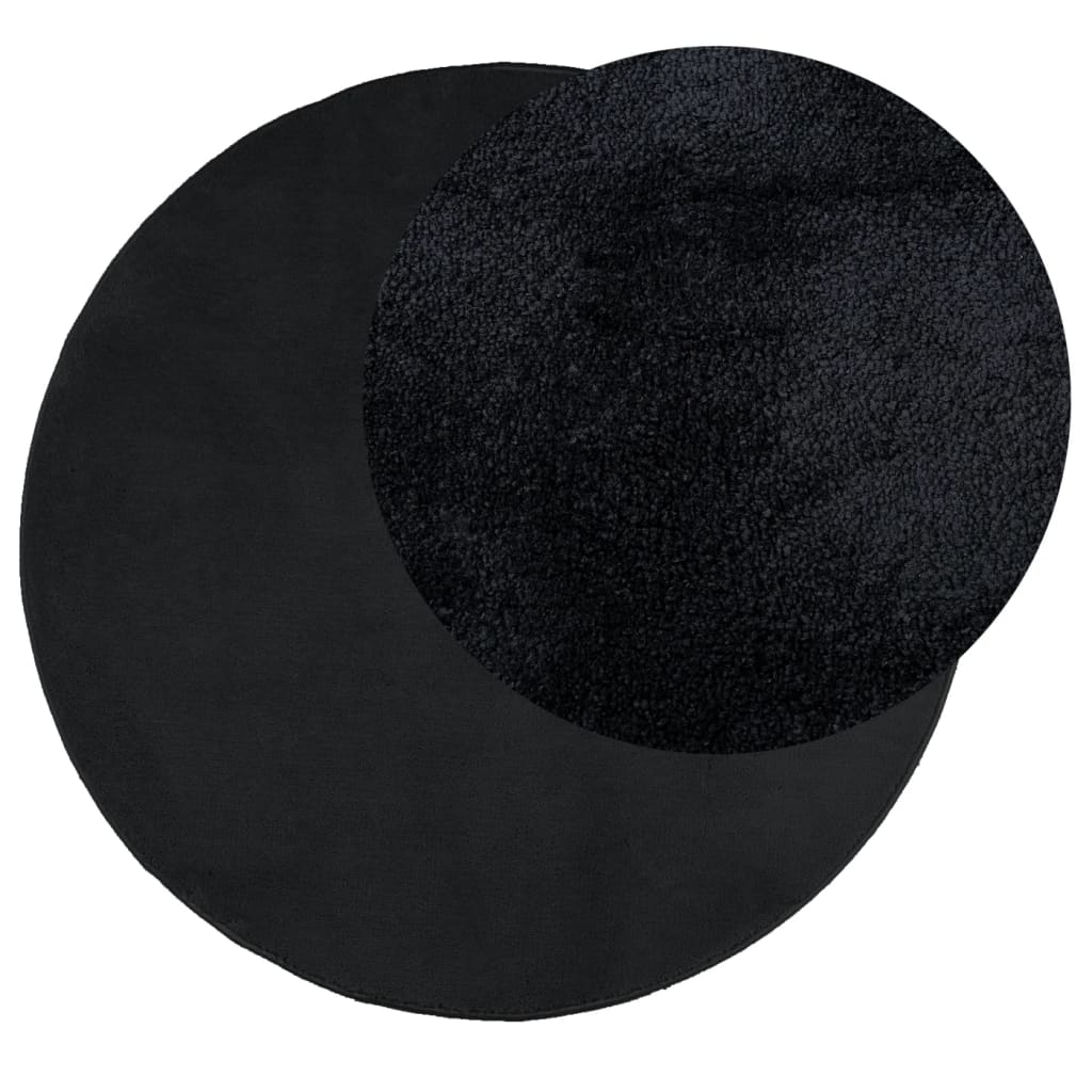 vidaXL Rug OVIEDO Short Pile Black Ø 160 cm 3