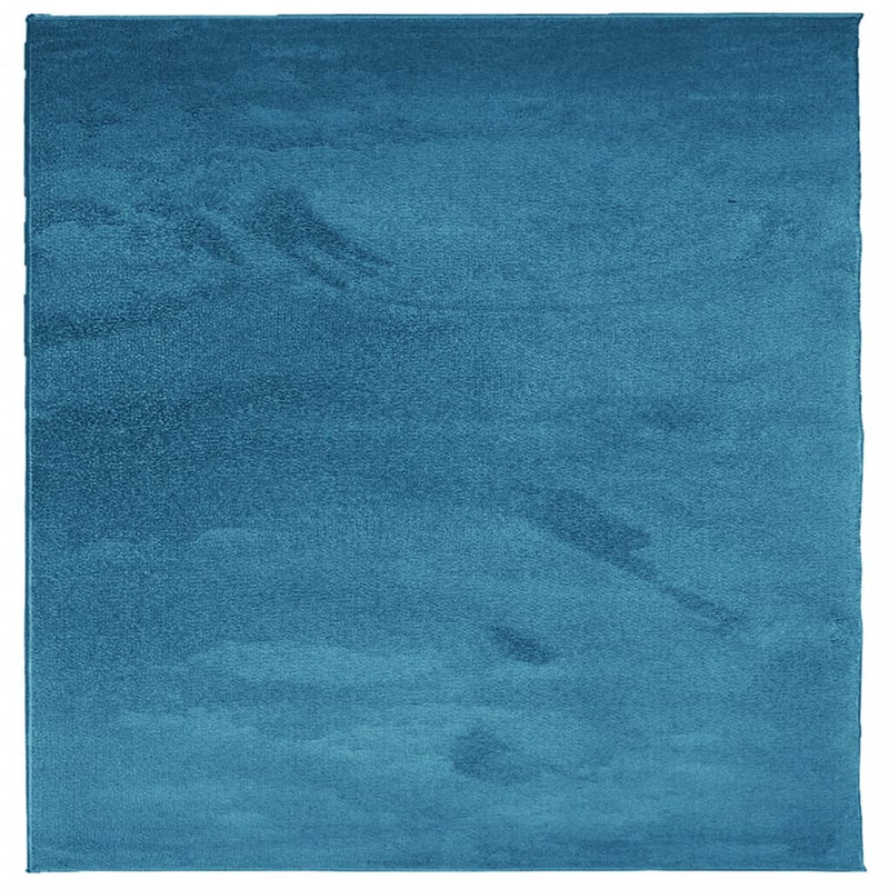 Rug OVIEDO Short Pile Turquoise 120x120 cm