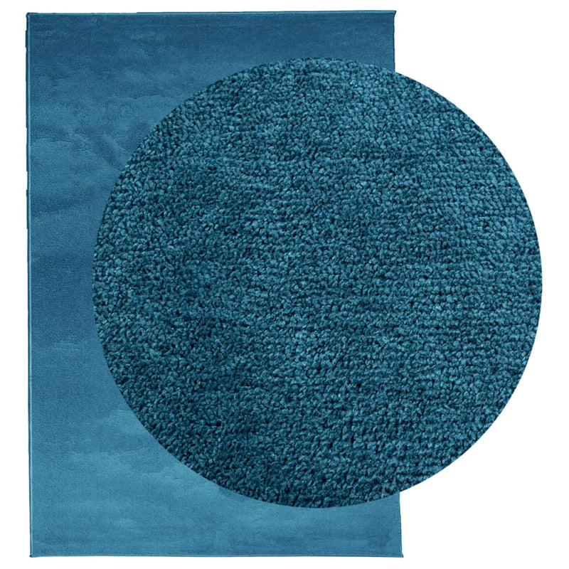 Rug OVIEDO Short Pile Turquoise 140x200 cm