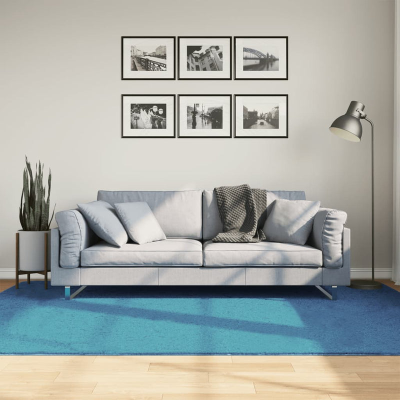 Rug OVIEDO Short Pile Turquoise 160x230 cm