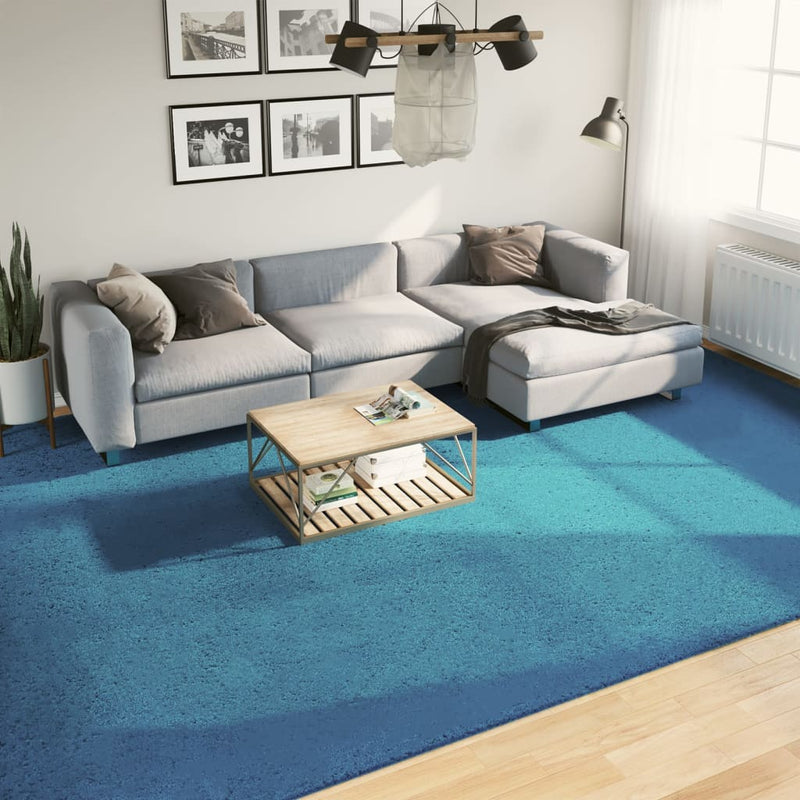 Rug OVIEDO Short Pile Turquoise 300x400 cm