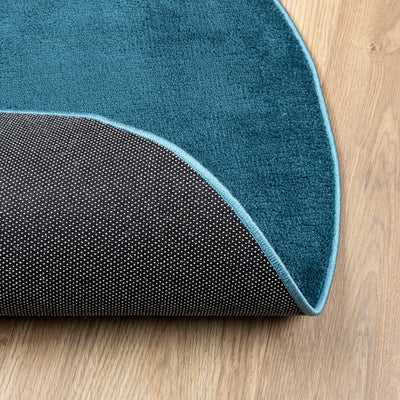 Rug OVIEDO Short Pile Turquoise Ø 160 cm