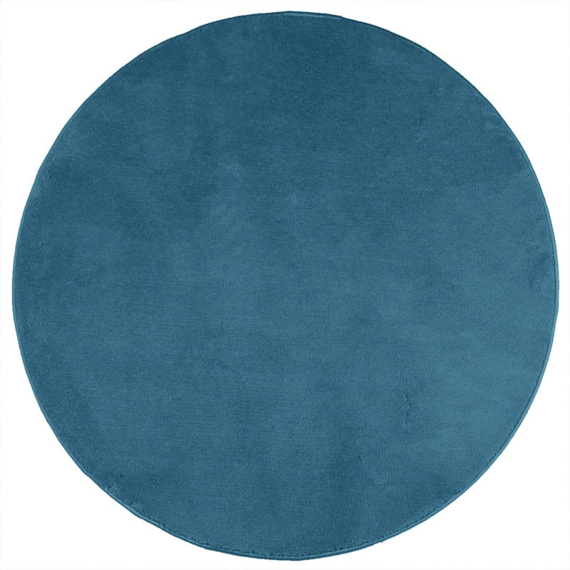 Rug OVIEDO Short Pile Turquoise Ø 200 cm