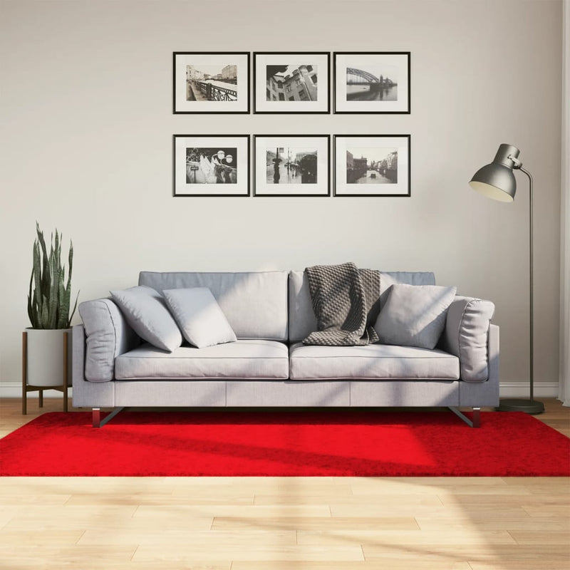 Rug OVIEDO Short Pile Red 100x200 cm