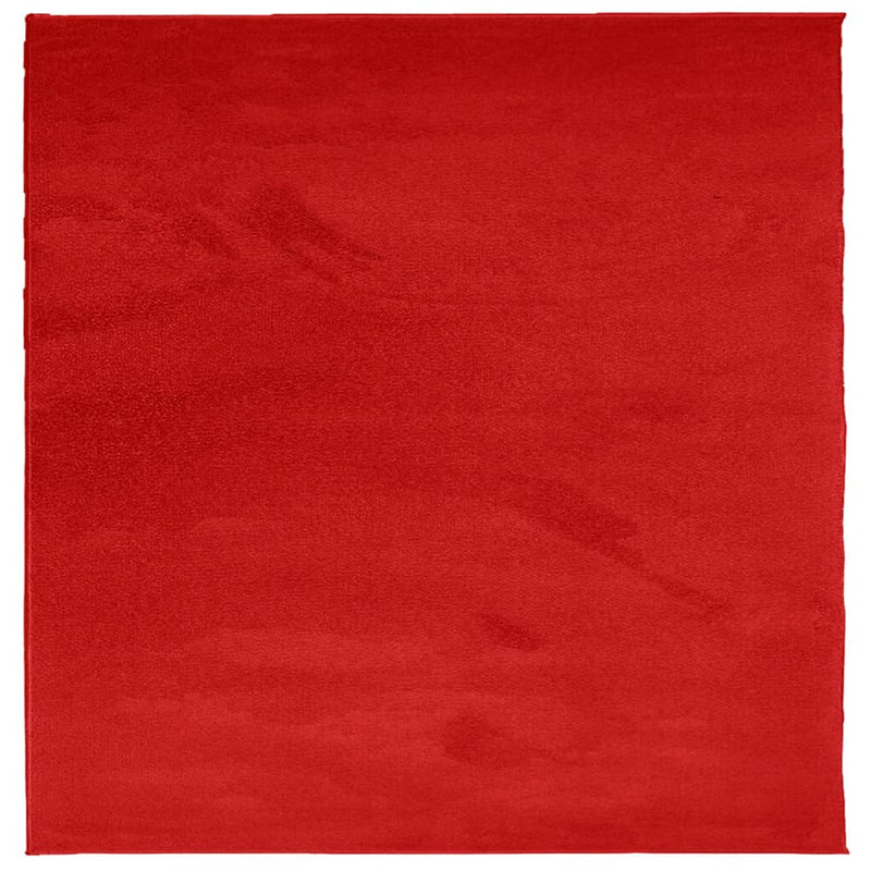 Rug OVIEDO Short Pile Red 120x120 cm