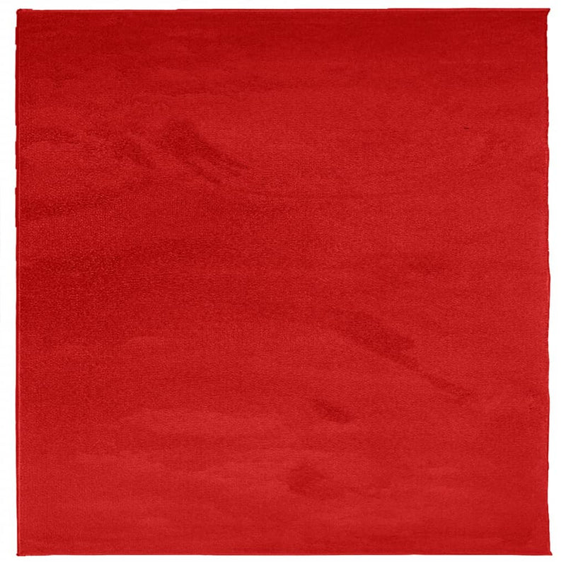 Rug OVIEDO Short Pile Red 200x200 cm