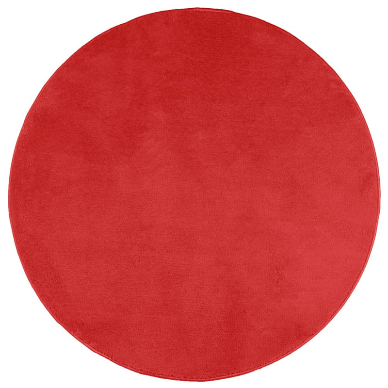 Rug OVIEDO Short Pile Red Ø 120 cm