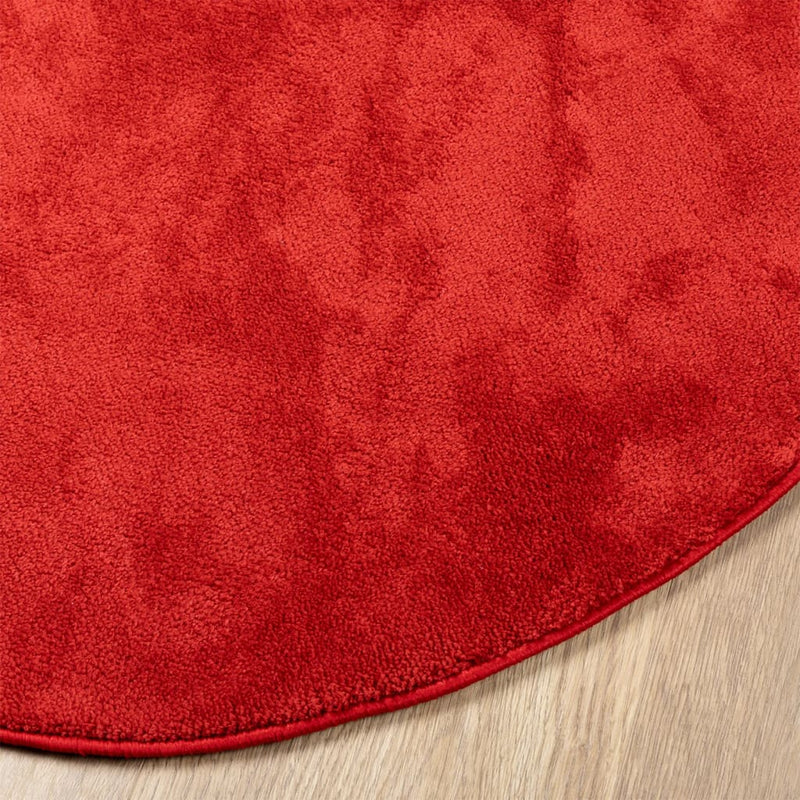 Rug OVIEDO Short Pile Red Ø 120 cm