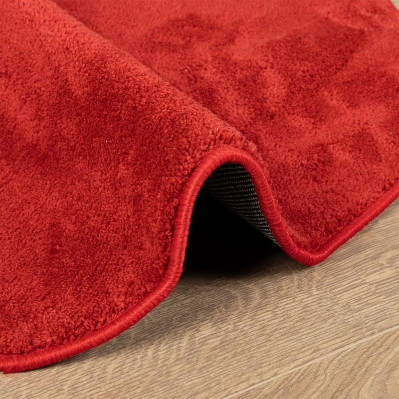 Rug OVIEDO Short Pile Red Ø 120 cm