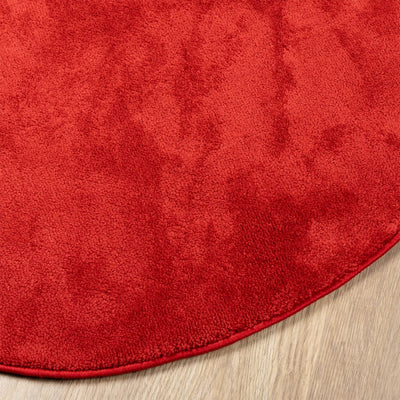 Rug OVIEDO Short Pile Red Ø 160 cm