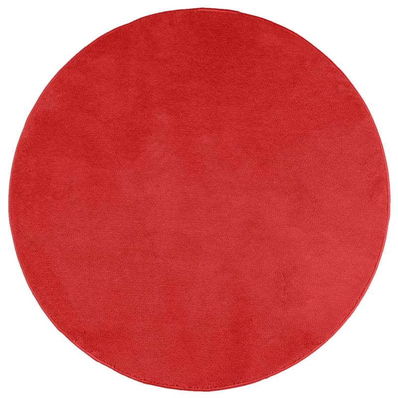 Rug OVIEDO Short Pile Red Ø 240 cm