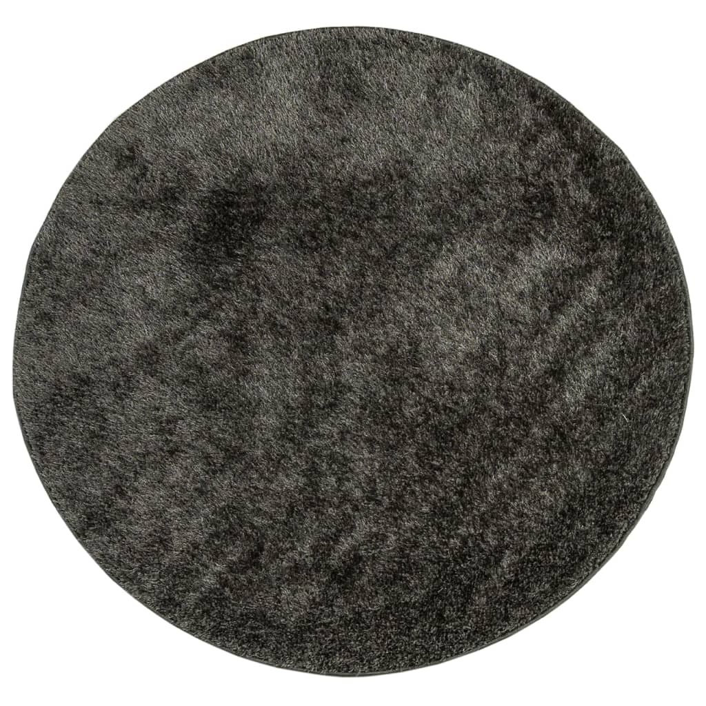 vidaXL Rug ISTAN High Pile Shiny Look Anthracite Ø 160 cm 2