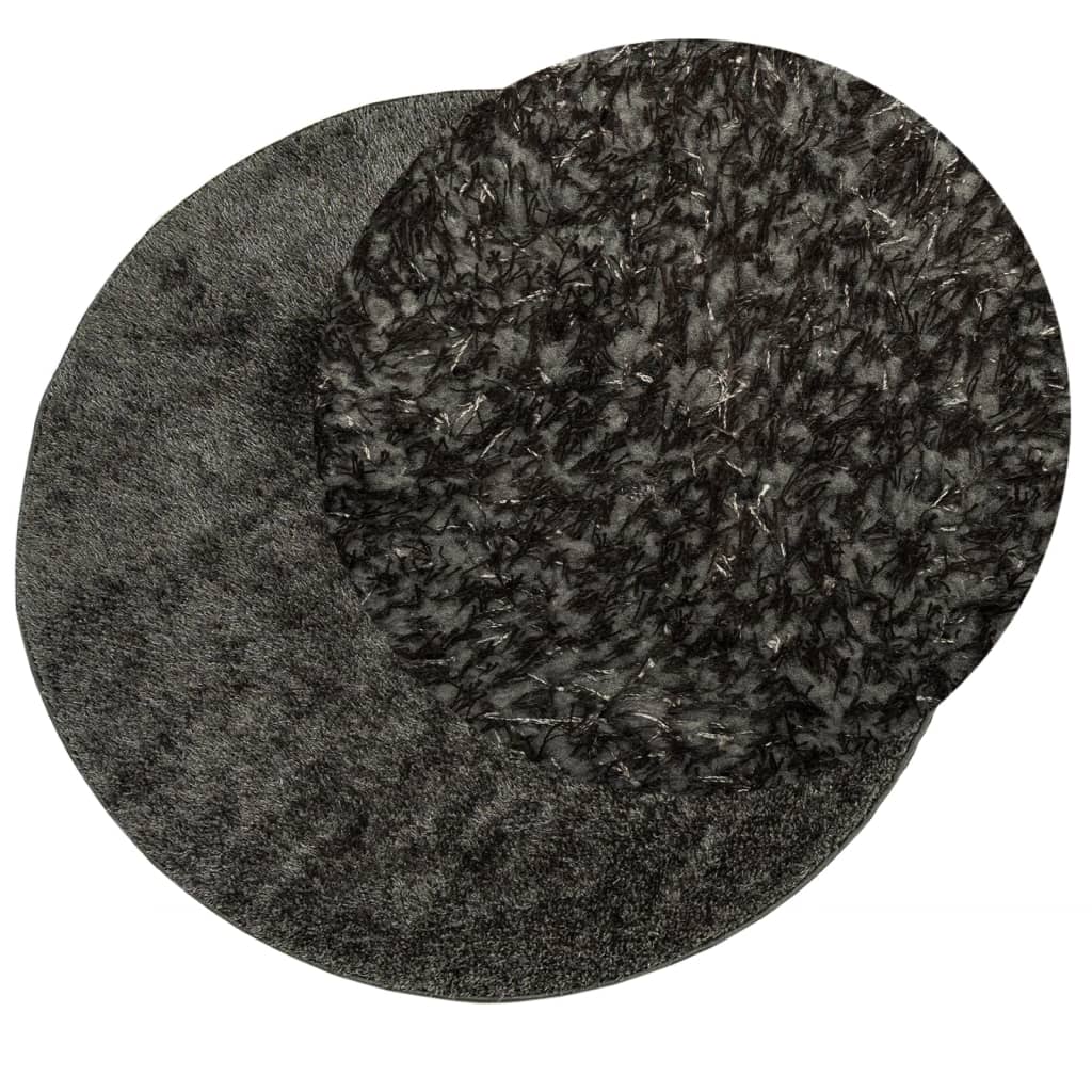 vidaXL Rug ISTAN High Pile Shiny Look Anthracite Ø 160 cm 3