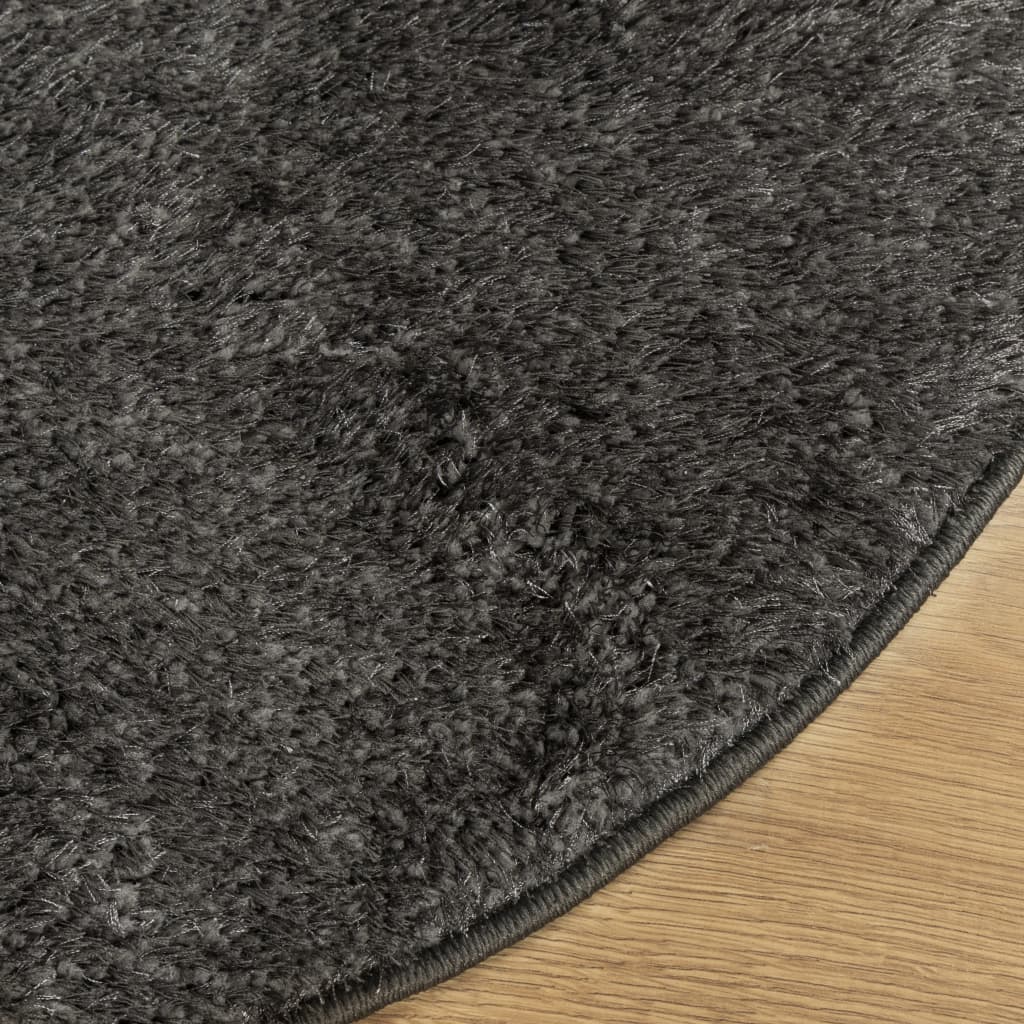 vidaXL Rug ISTAN High Pile Shiny Look Anthracite Ø 160 cm 4