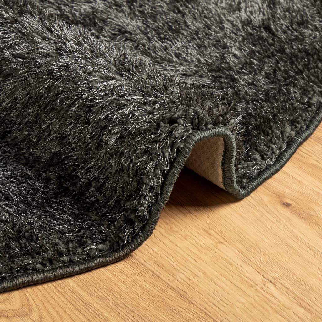 vidaXL Rug ISTAN High Pile Shiny Look Anthracite Ø 160 cm 6