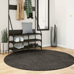 vidaXL Rug ISTAN High Pile Shiny Look Anthracite Ø 160 cm 1