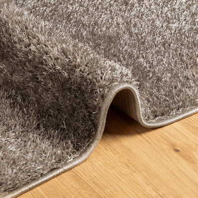 Rug ISTAN High Pile Shiny Look Grey 80x150 cm