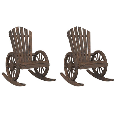 Rocking Adirondack Chairs 2 pcs Solid Wood Fir