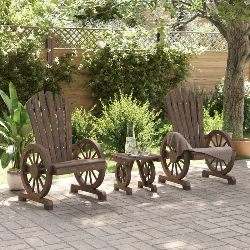 3 Piece Garden Lounge Set Solid Wood Fir