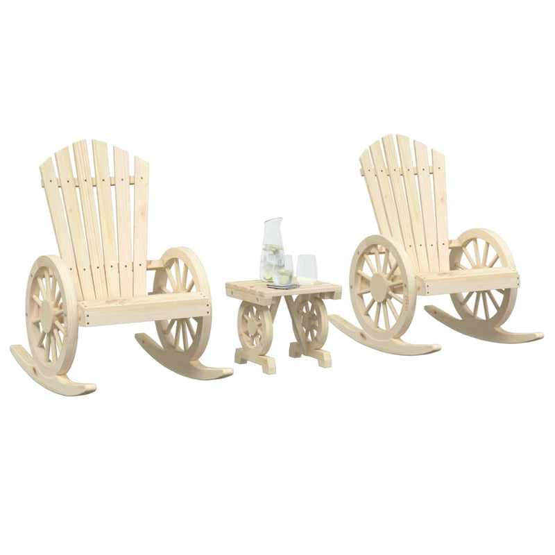 3 Piece Garden Lounge Set Solid Wood Fir