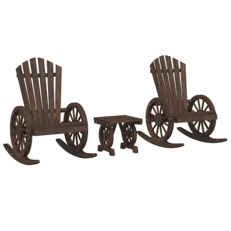 3 Piece Garden Lounge Set Solid Wood Fir