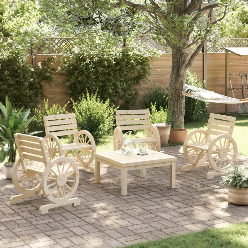 Garden Chairs 4 pcs Solid Wood Fir