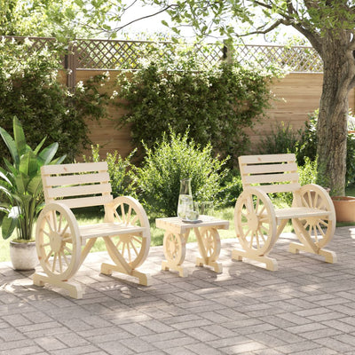 3 Piece Garden Lounge Set Solid Wood Fir