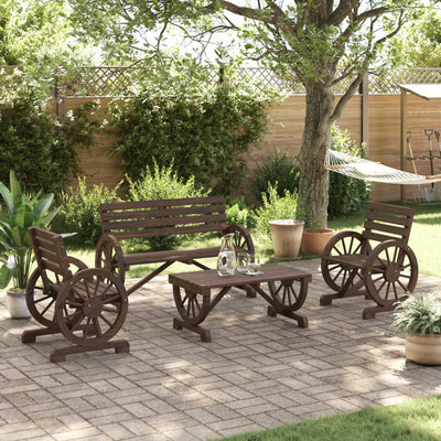 4 Piece Garden Lounge Set Solid Wood Fir