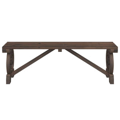3 Piece Garden Dining Set Solid Wood Fir Brown 2x bench + table