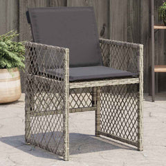 Garden Chairs with Cushions 4 pcs Poly Rattan Grey