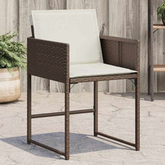Garden Chairs with Cushions 4 pcs Poly Rattan Brown