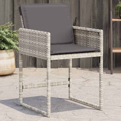 Garden Chairs with Cushions 4 pcs Poly Rattan Light grey