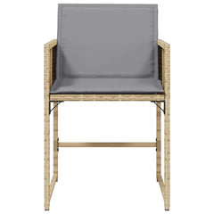 Garden Chairs with Cushions 4 pcs Poly Rattan Mix beige