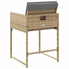 Garden Chairs with Cushions 4 pcs Poly Rattan Mix beige
