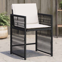 Garden Chairs with Cushions 4 pcs Poly Rattan Black and cream