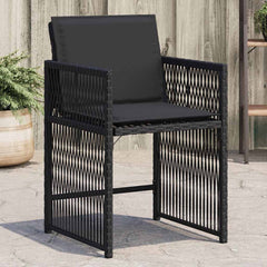 Garden Chairs with Cushions 4 pcs Poly Rattan Black