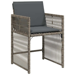 Garden Chairs with Cushions 4 pcs Poly Rattan Grey