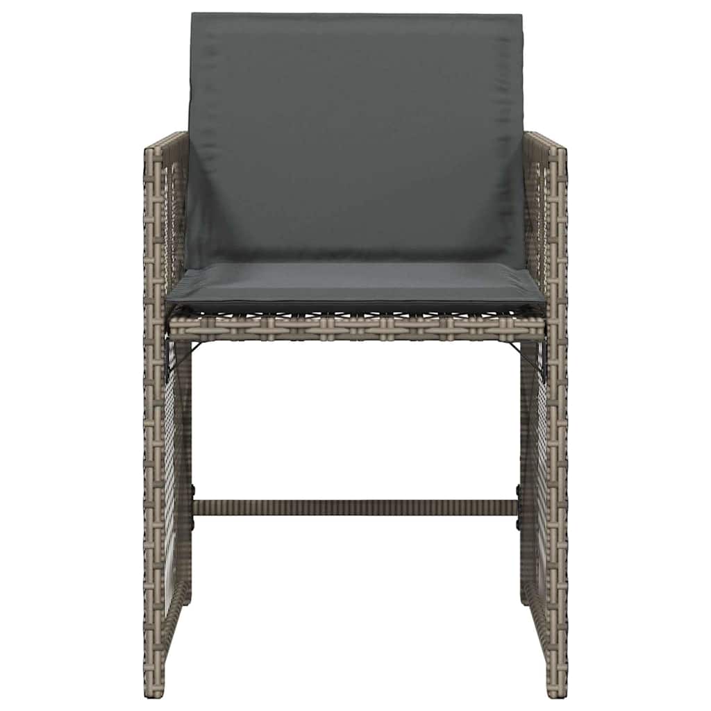 Garden Chairs with Cushions 4 pcs Poly Rattan Grey