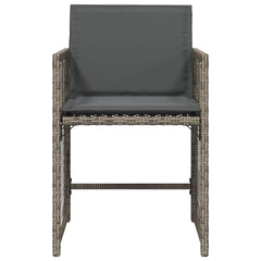 Garden Chairs with Cushions 4 pcs Poly Rattan Grey