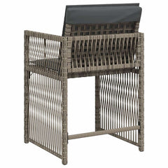 Garden Chairs with Cushions 4 pcs Poly Rattan Grey