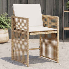 Garden Chairs with Cushions 4 pcs Poly Rattan Beige