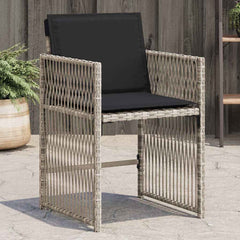 Garden Chairs with Cushions 4 pcs Poly Rattan Light grey