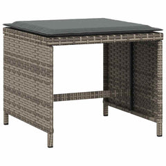 Garden Stools with Cushions 4 pcs 41x41x36 cm Poly Rattan Grey