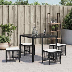 Garden Stools with Cushions 4 pcs 41x41x36 cm Black and cream