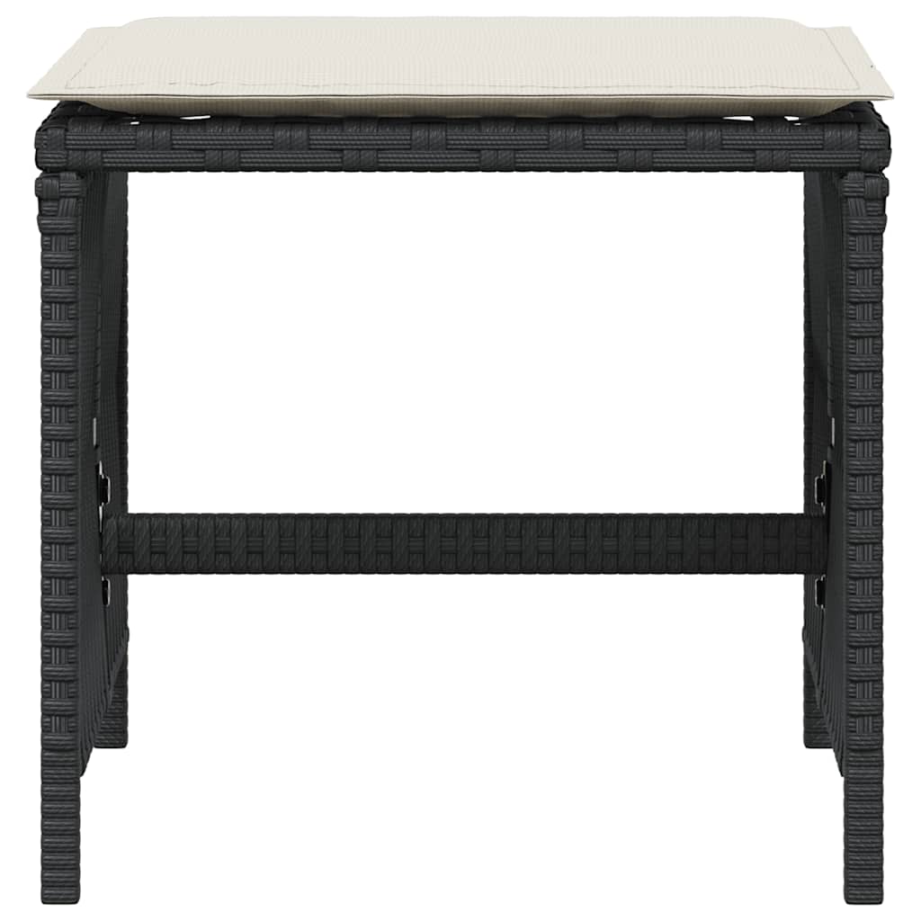 Garden Stools with Cushions 4 pcs 41x41x36 cm Black and cream