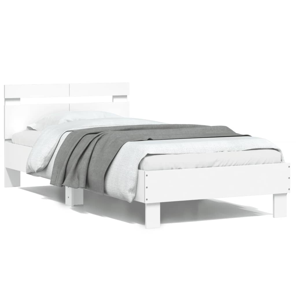 Bed Frame 98.5 x 200 cm Engineered Wood Width 100 cm White