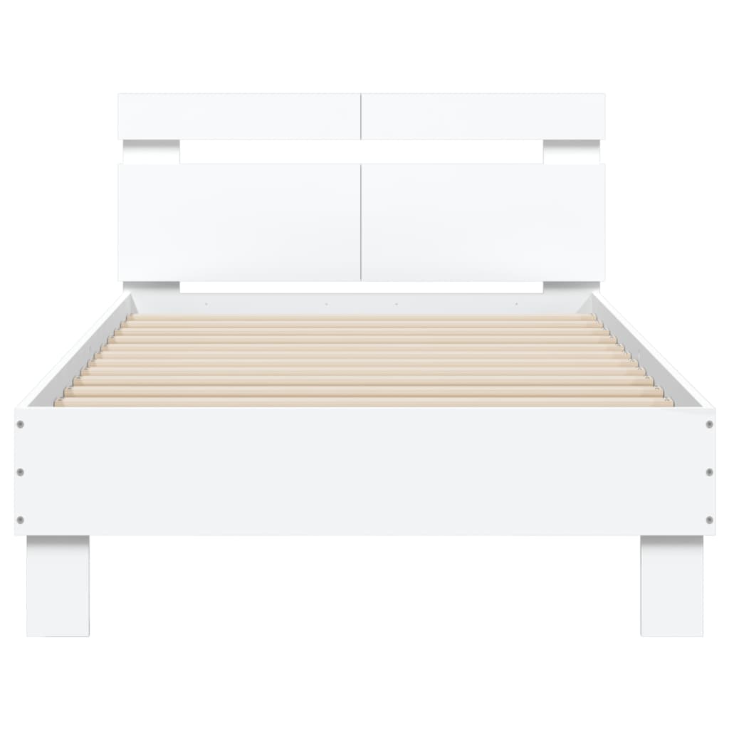 Bed Frame 98.5 x 200 cm Engineered Wood Width 100 cm White