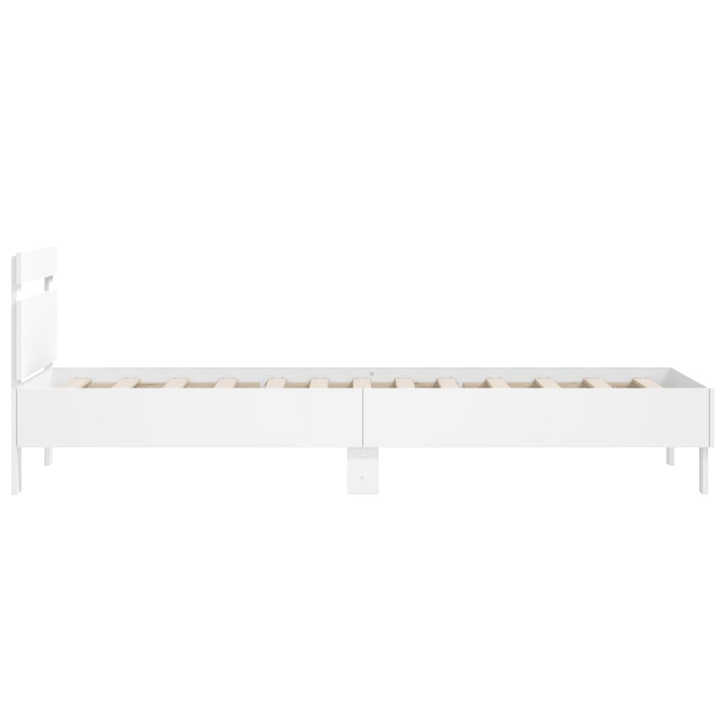 Bed Frame 98.5 x 200 cm Engineered Wood Width 100 cm White