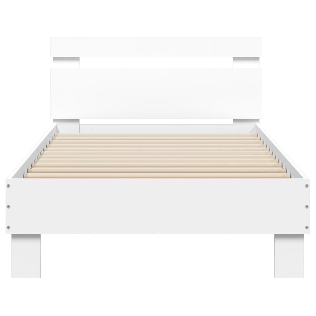 Bed Frame without Mattress with Headboard 90x200 cm White